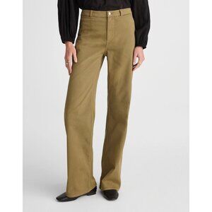 Madewell The Wide-Leg Pant In Twill Khaki Size 30 Fall 2025 Minimalist